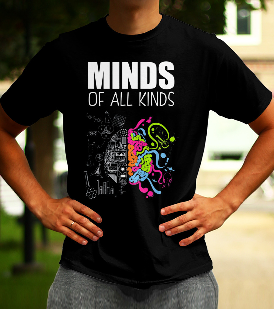 Minds Of All Kinds Neurodiversity Brain ADHD Autism T-Shirt