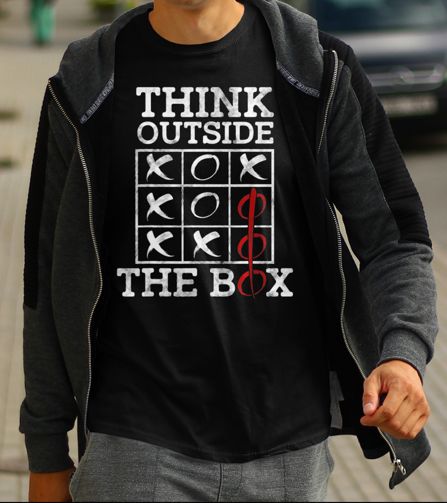 Think Outside The Box Tic Tac Toe Autism Awareness T-Shirt