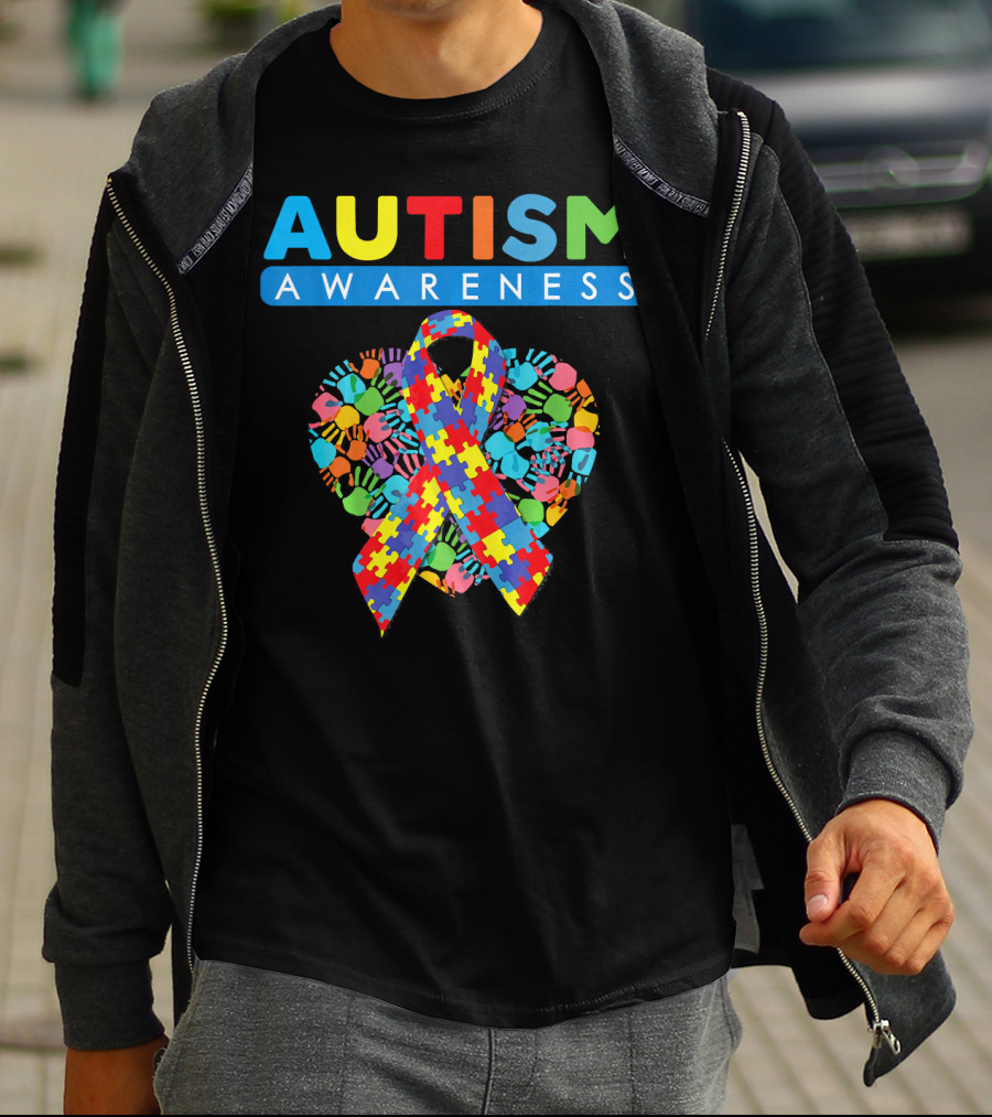 Autism Awareness Puzzle Ribbon Heart T-Shirt