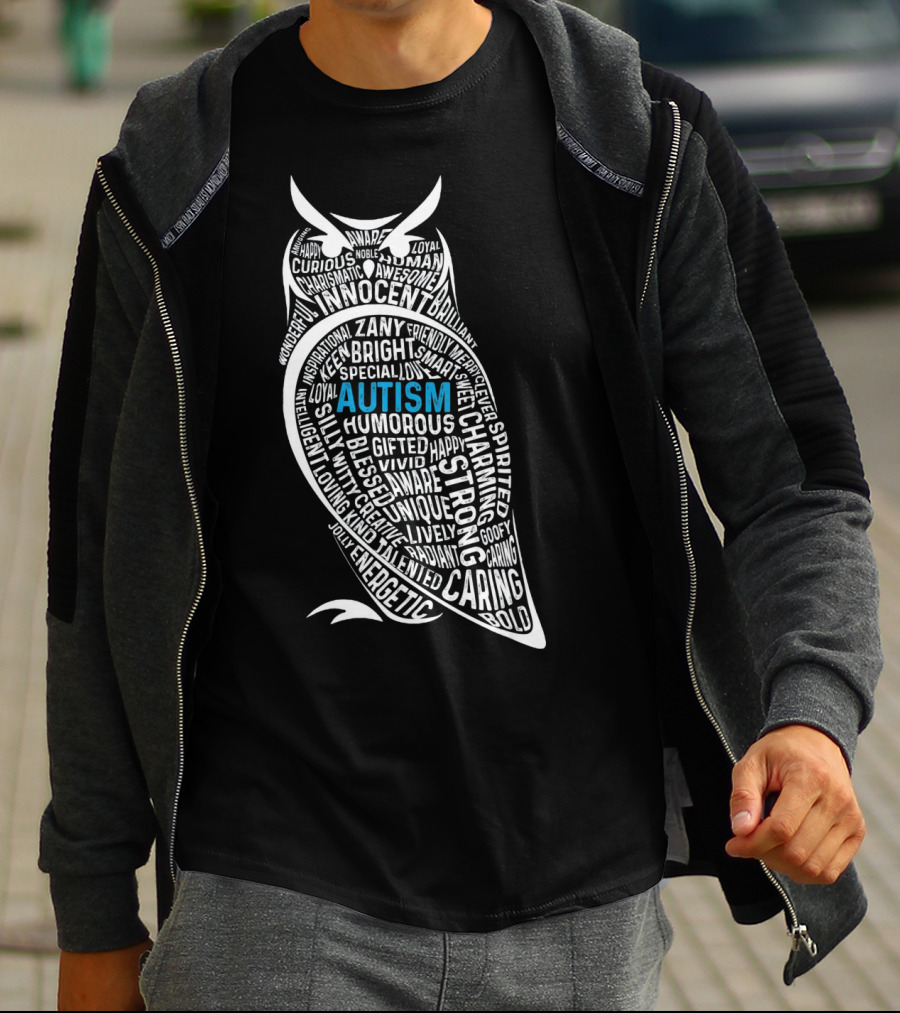 Autism Awareness Owl Innocent Bright Caring Strong Energetic Unique T-Shirt