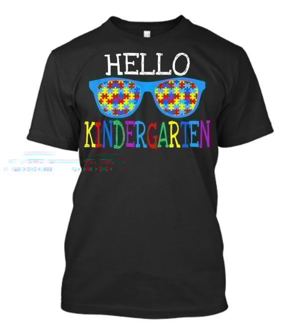 Hello Kindergarten Puzzle Sunglasses First Day Back T-Shirt