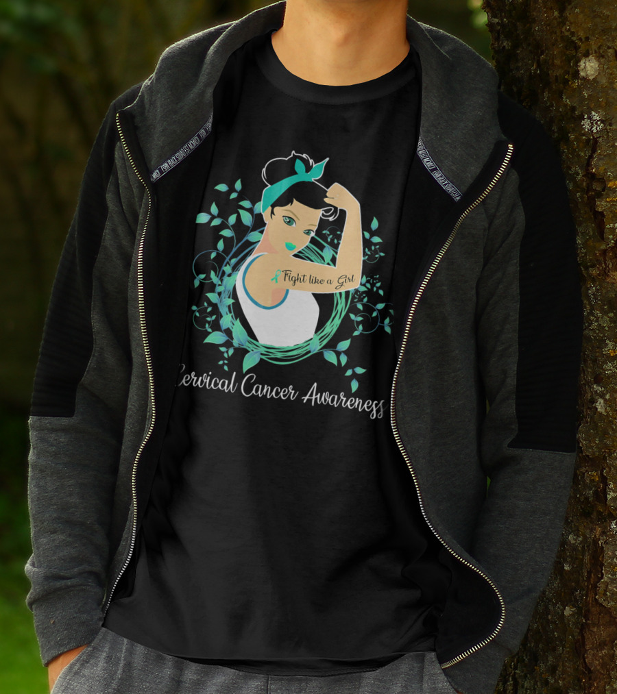 Cervical Cancer Awareness Fight Like A Girl T-Shirt