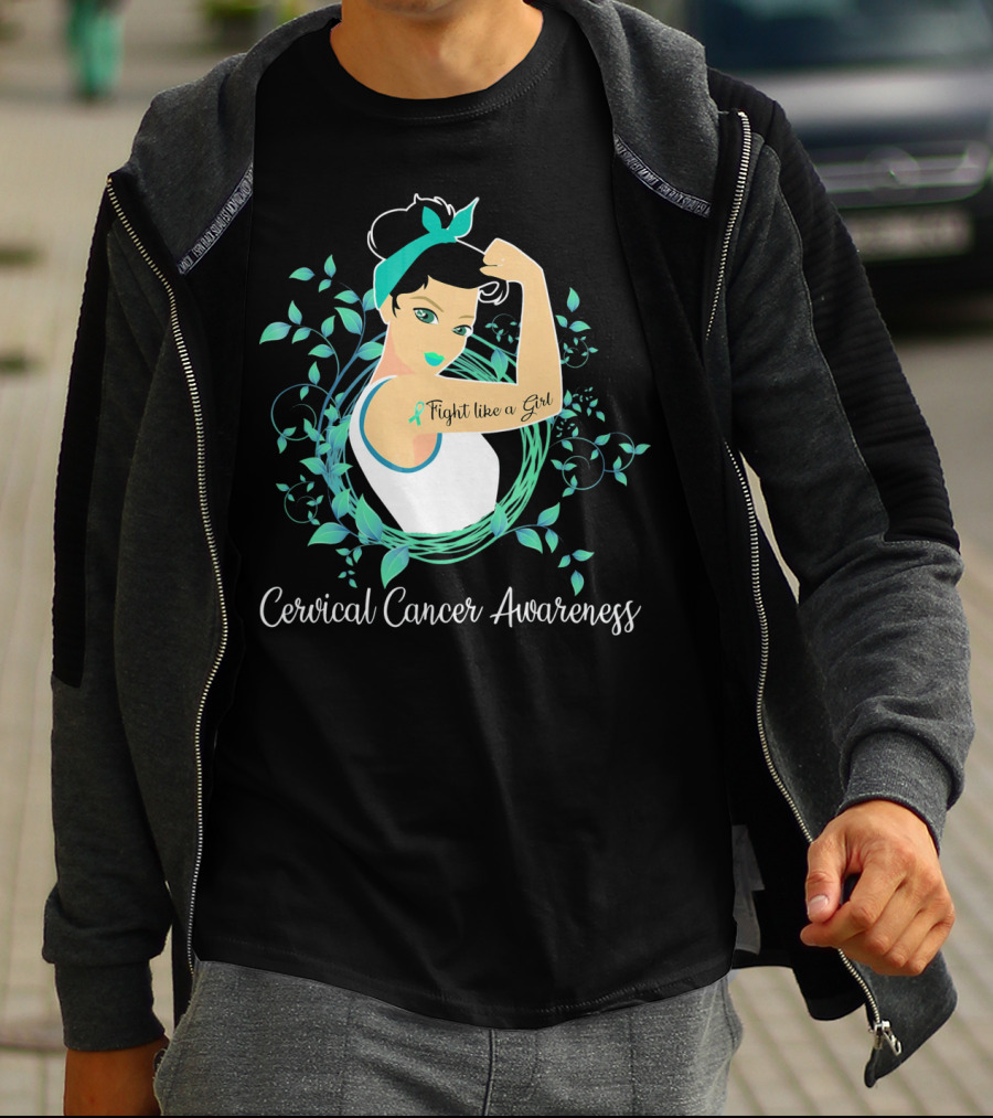 Cervical Cancer Awareness Fight Like A Girl T-Shirt