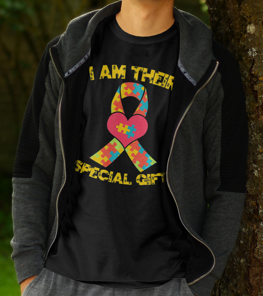 I Am Their Special Gift Autism Awareness Puzzle Ribbon Heart T-Shirt