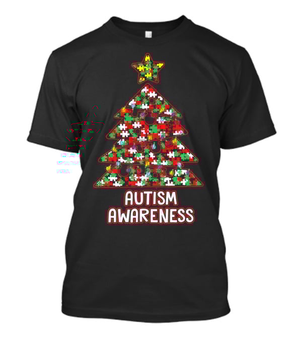 Christmas Puzzle Tree Autism Awareness T-Shirt