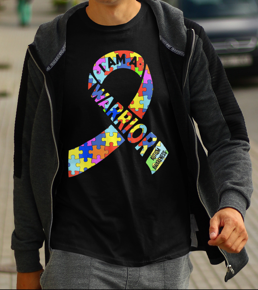 I Am A Warrior Autism Awareness Puzzle T-Shirt