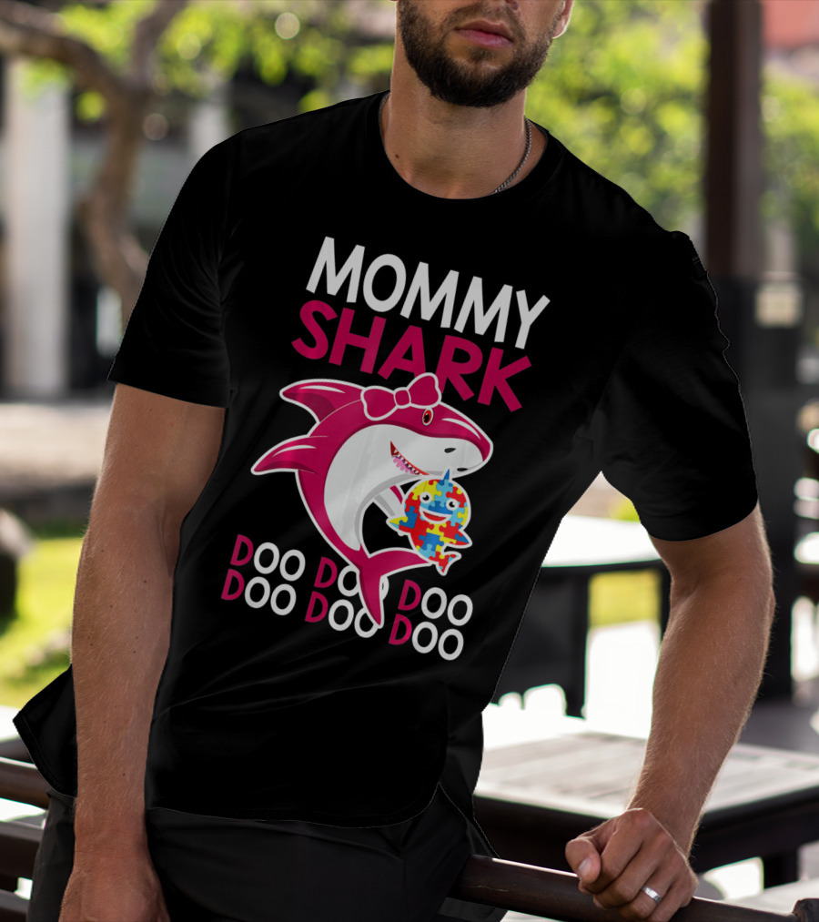 Mommy Shark Autism Awareness Doo Doo Doo T-Shirt