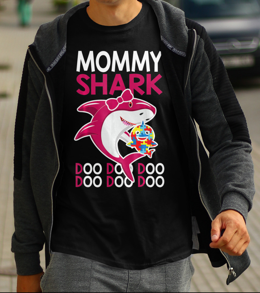 Mommy Shark Autism Awareness Doo Doo Doo T-Shirt