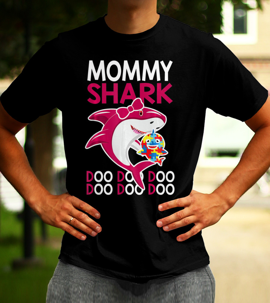Mommy Shark Autism Awareness Doo Doo Doo T-Shirt