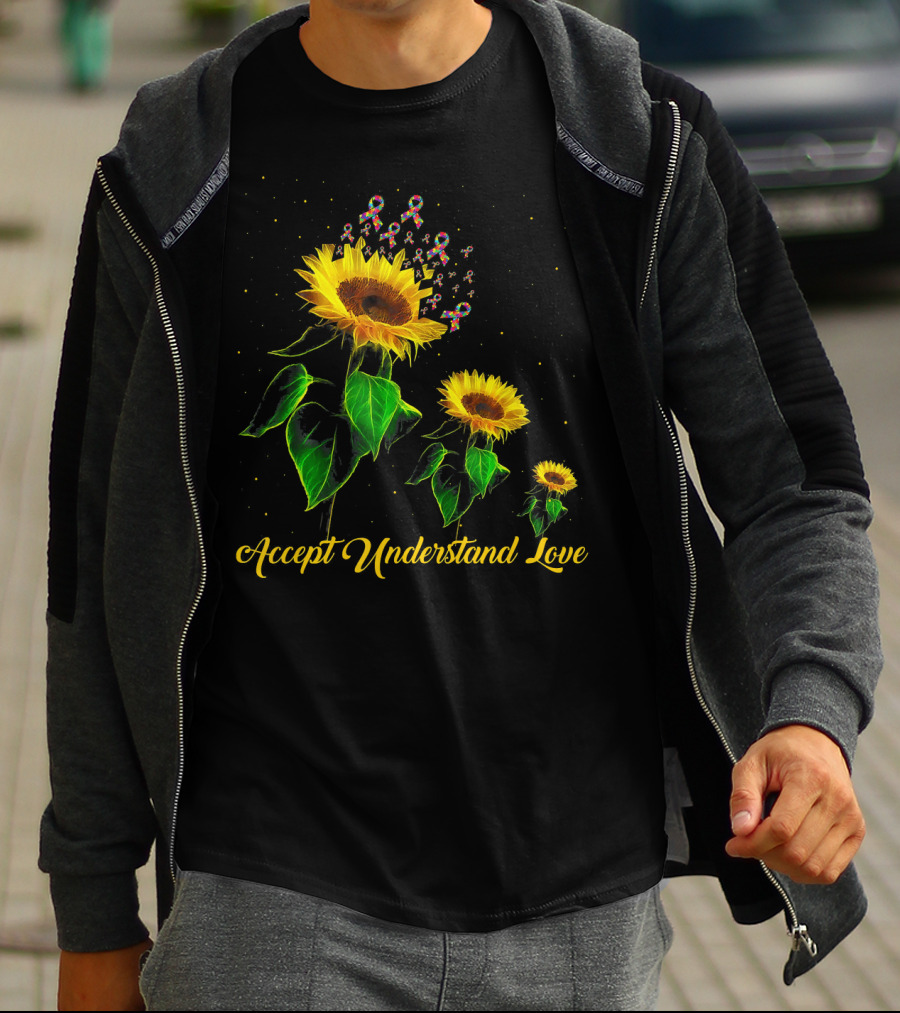 Accept Understand Love Sunflower Autism T-Shirt