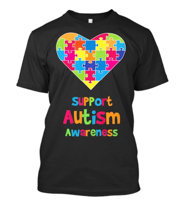 Support Autism Awareness Heart Puzzle T-Shirt