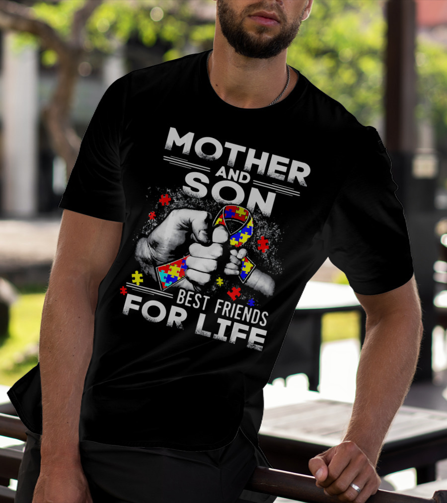 Mother And Son Best Friends For Life Autism Awareness T-Shirt
