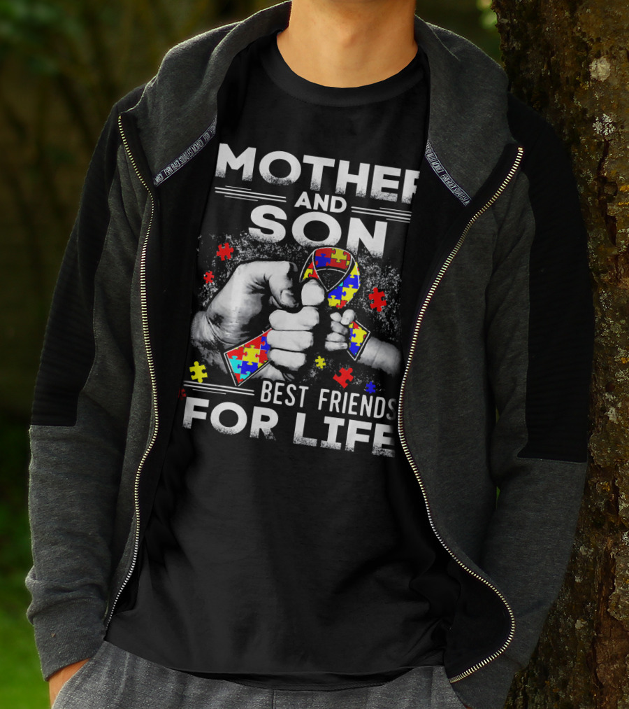 Mother And Son Best Friends For Life Autism Awareness T-Shirt
