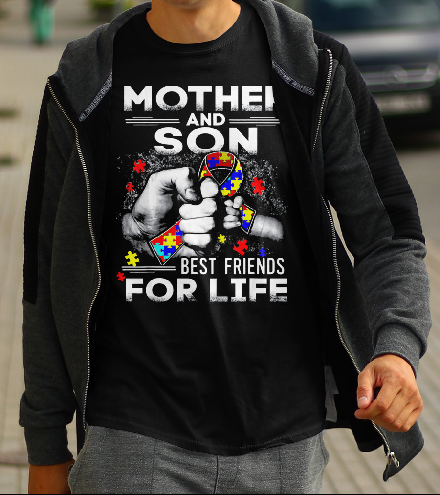 Mother And Son Best Friends For Life Autism Awareness T-Shirt