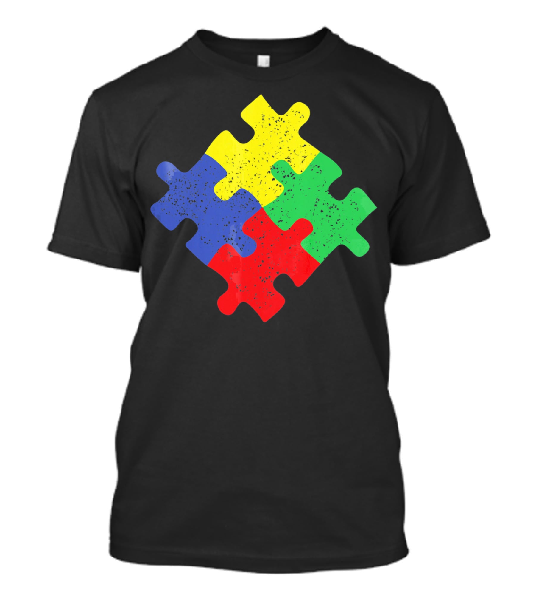 Retro Puzzle Piece Autism Awareness T-Shirt