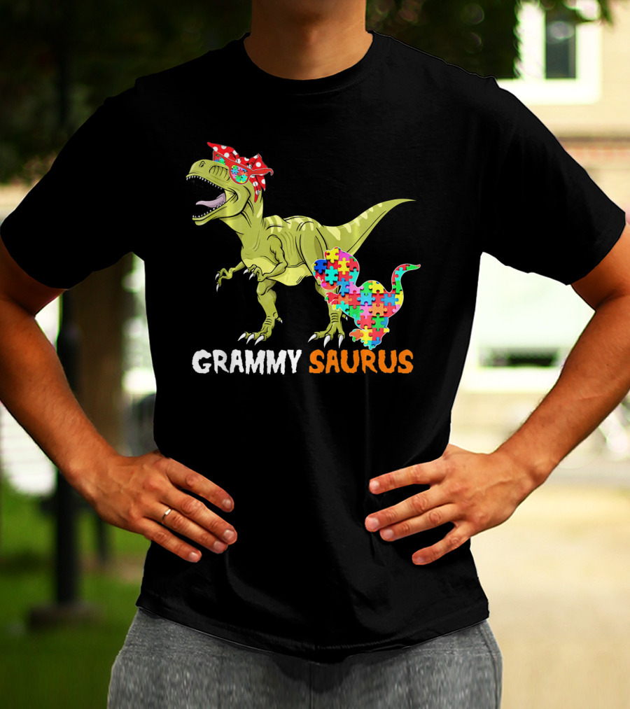 Grammy Saurus Dinosaur Puzzle Piece Hug T-Shirt