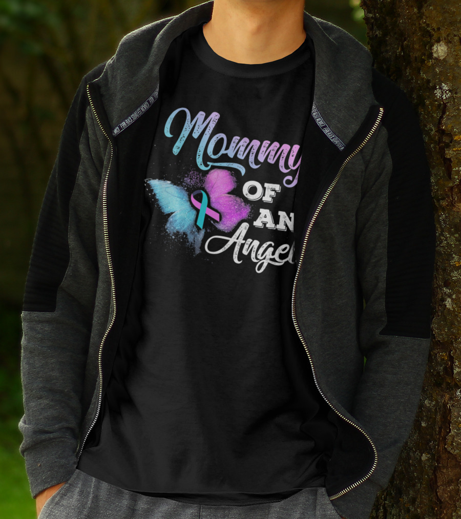 Mommy Of An Angel Butterfly Pregnancy Loss Awareness T-Shirt