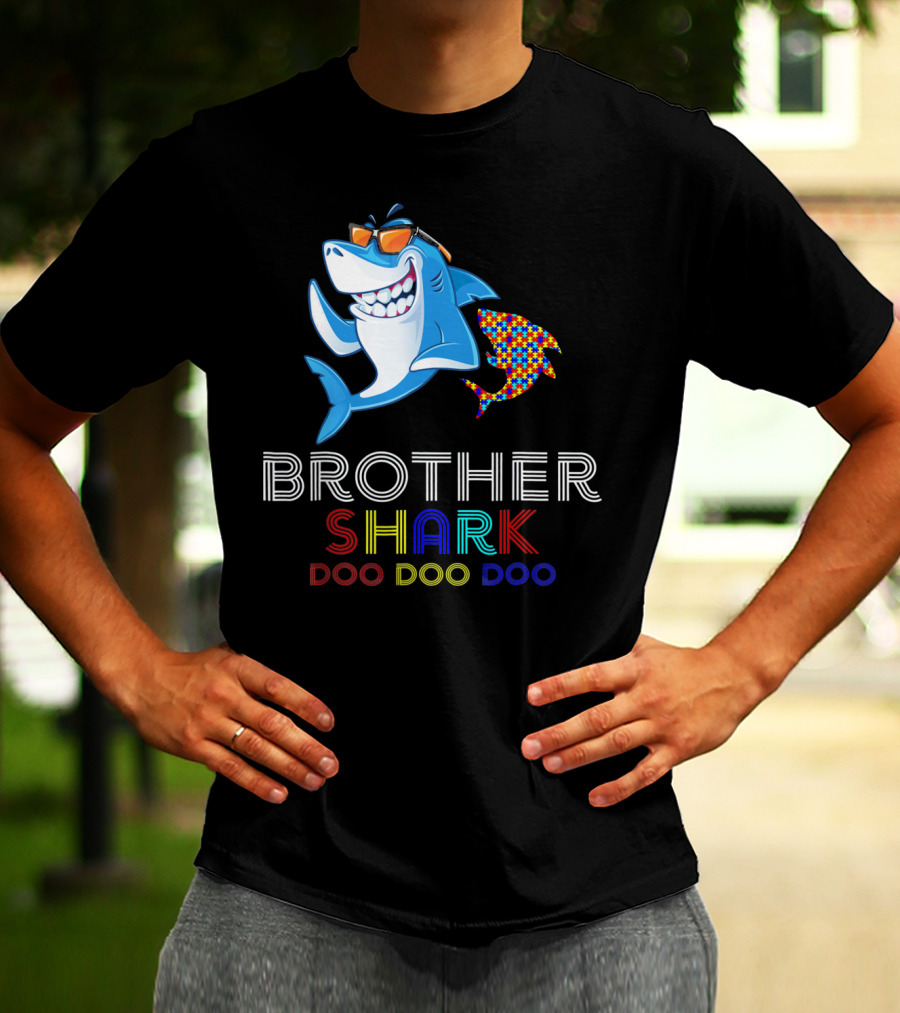 Brother Shark Doo Doo Doo Autism Awareness T-Shirt