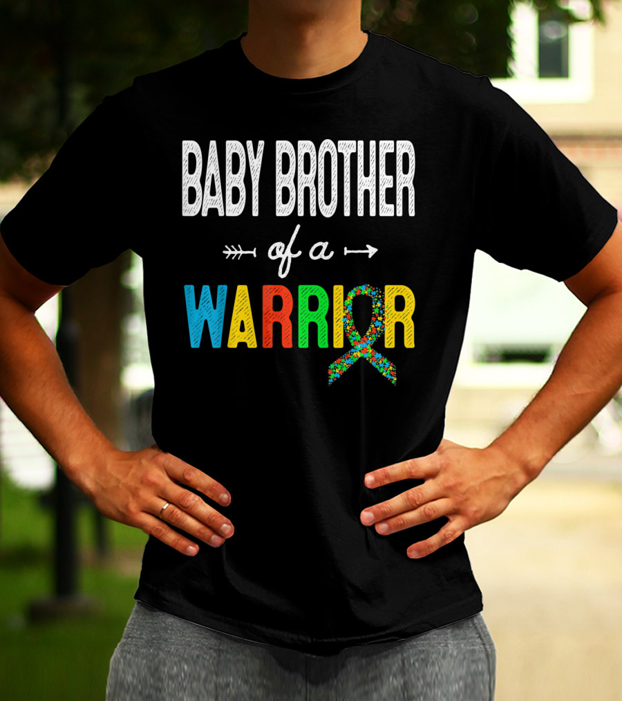 Baby Brother Of A Warrior Autism Awareness T-Shirt