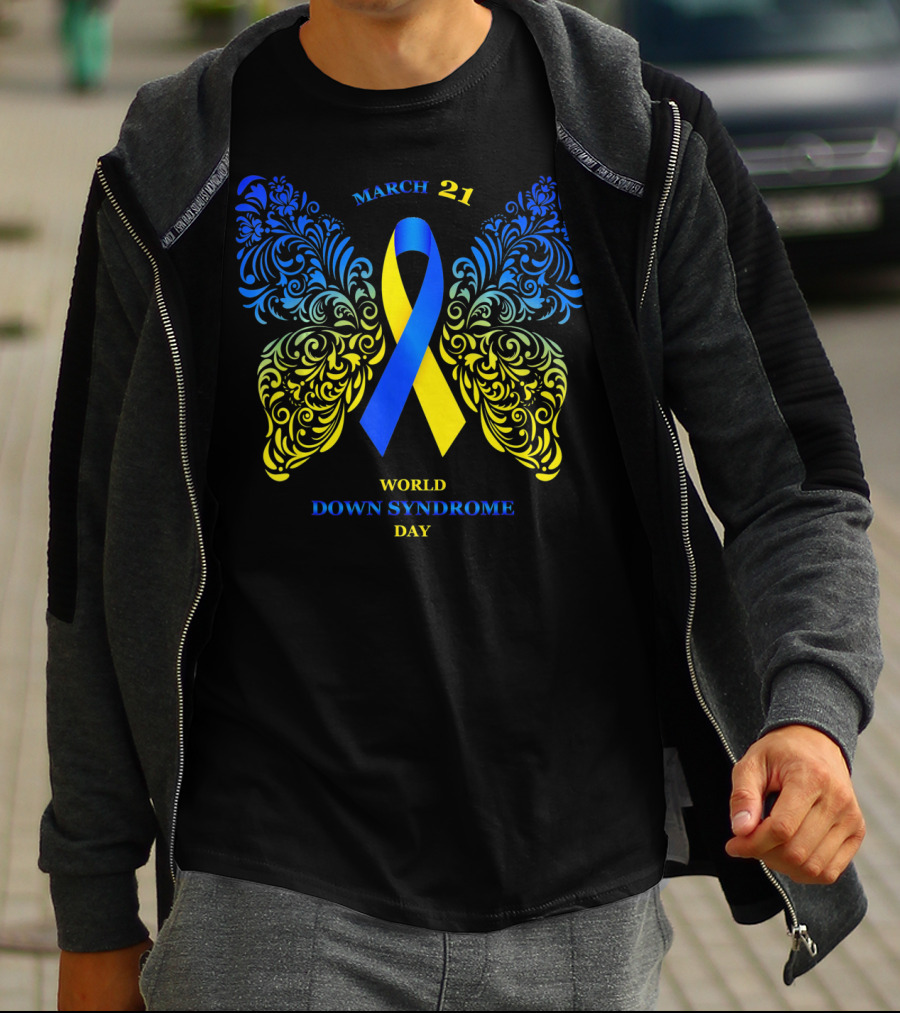March 21 World Down Syndrome Day Butterfly T-Shirt