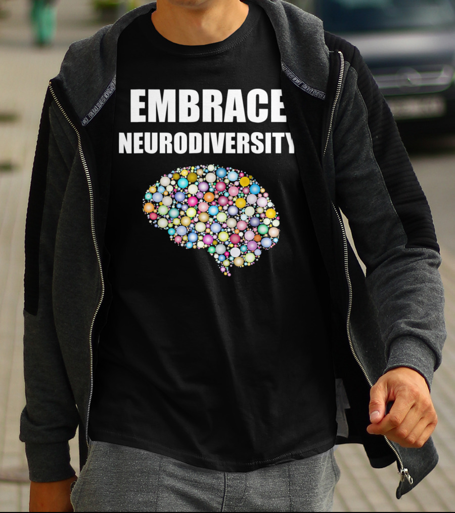 EMBRACE NEURODIVERSITY Colorful Brain Bubbles Design For ASD T-Shirt