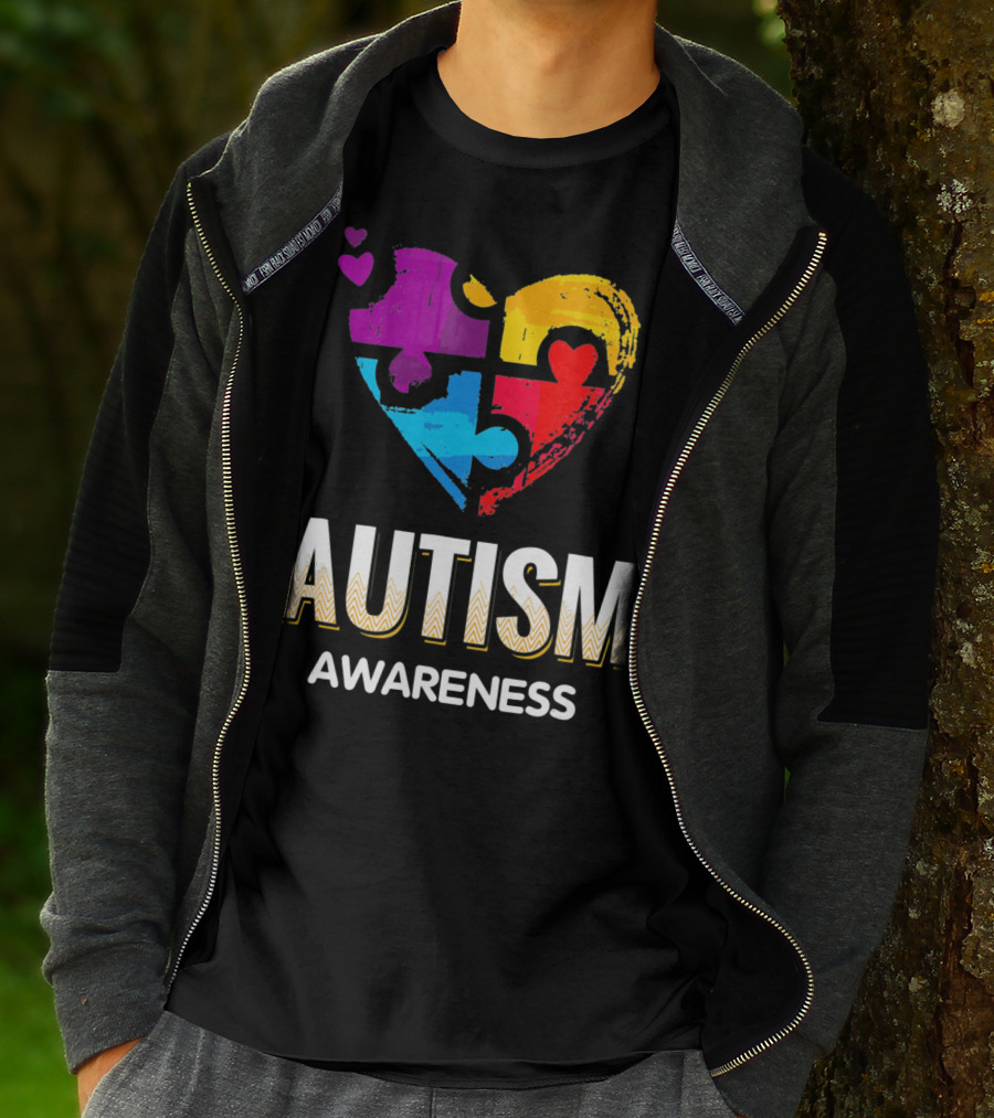 Autism Awareness Love Puzzle Heart T-Shirt