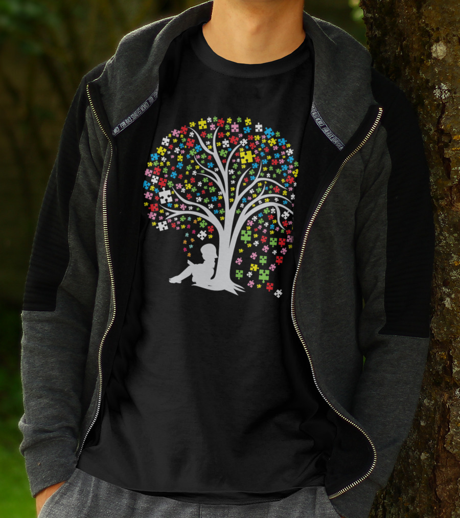 Autism Tree Puzzle Multicolor T-Shirt