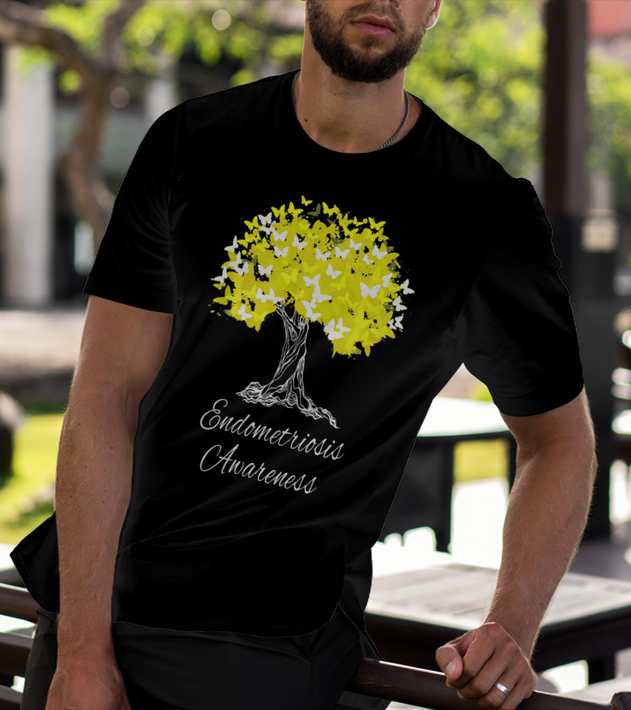 Endometriosis Awareness Butterfly Tree T-Shirt