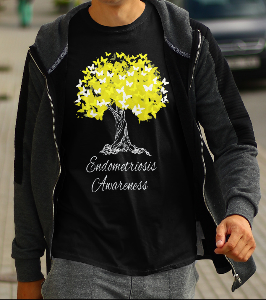 Endometriosis Awareness Butterfly Tree T-Shirt