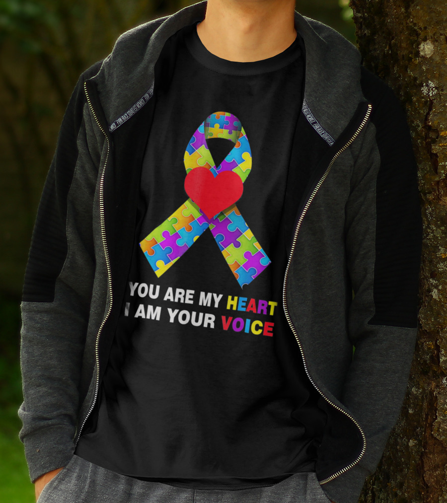 You Are My Heart Autism Awareness Puzzle Ribbon I Am Your Voice T-Shirt