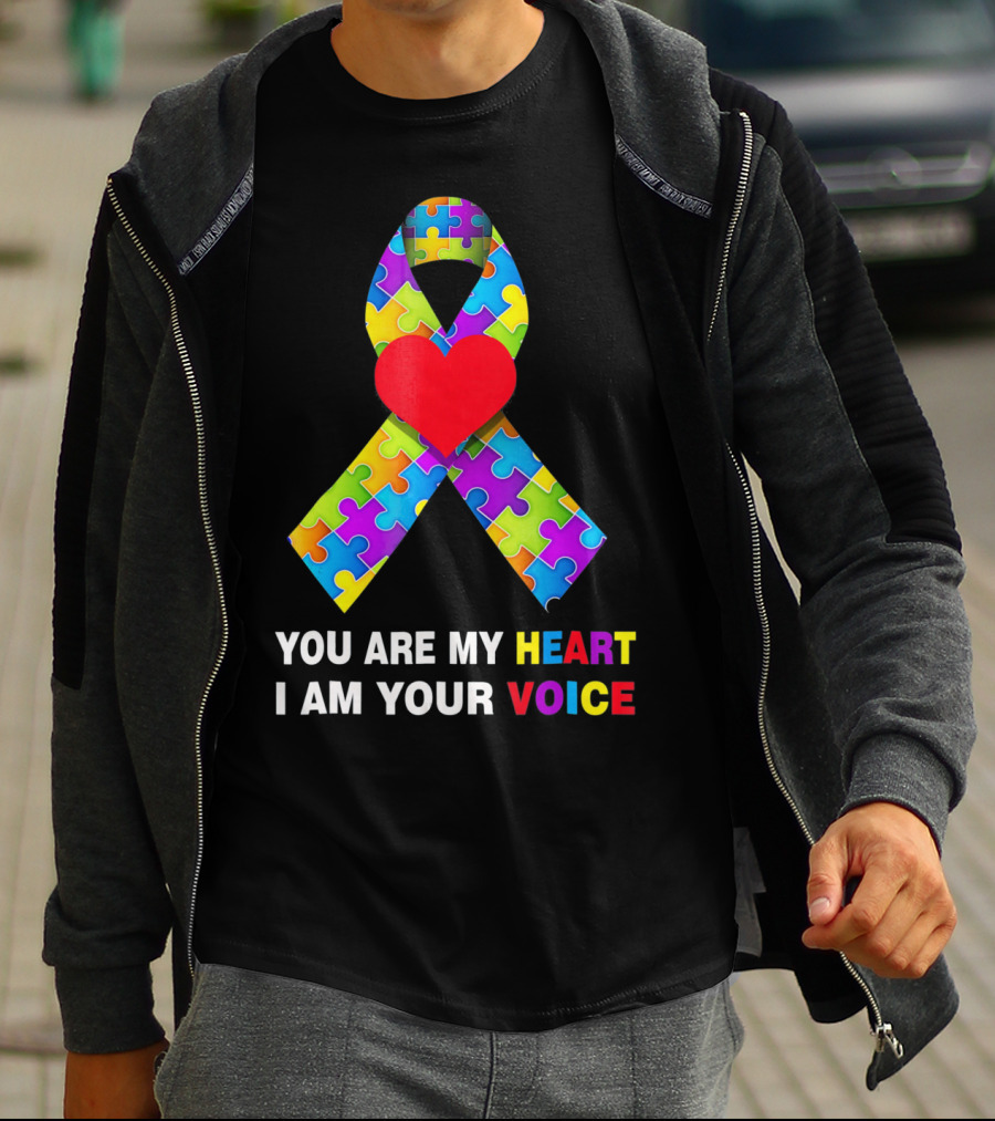 You Are My Heart Autism Awareness Puzzle Ribbon I Am Your Voice T-Shirt