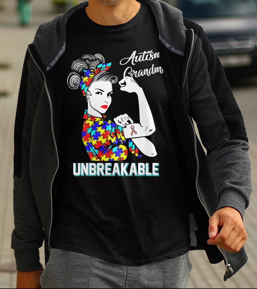Autism Grandma Unbreakable Autism Awareness T-Shirt