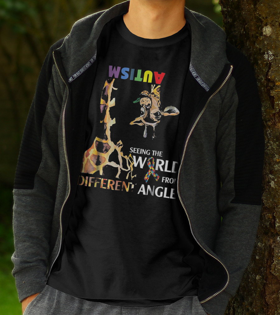 Giraffe Autism Seeing The World From A Different Angle T-Shirt