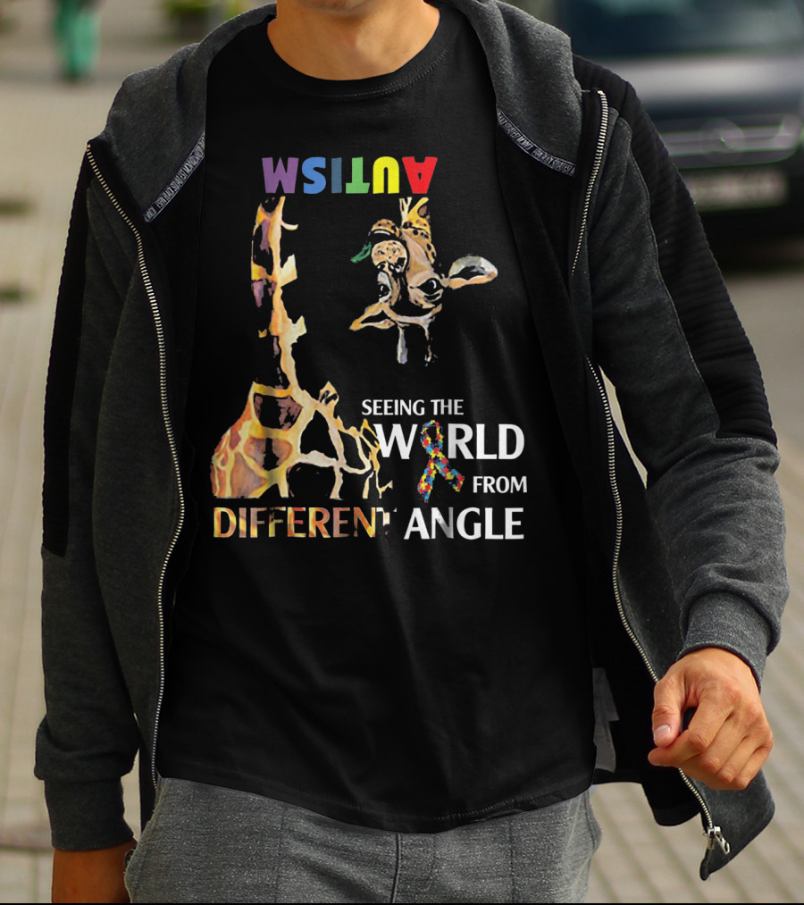 Giraffe Autism Seeing The World From A Different Angle T-Shirt