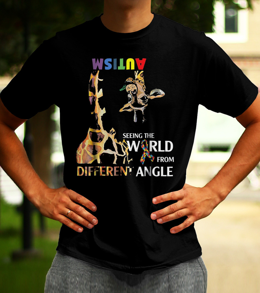 Giraffe Autism Seeing The World From A Different Angle T-Shirt