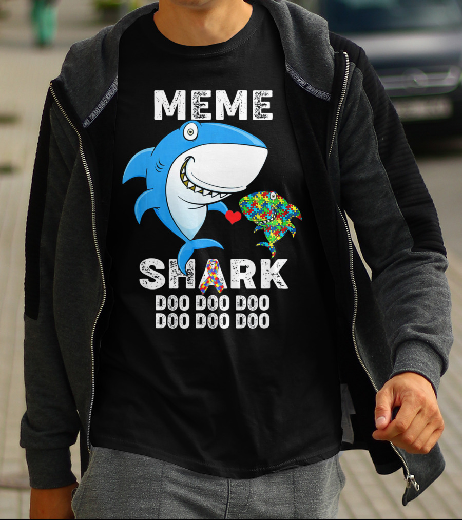 Meme Shark Doo Doo Doo Autism Awareness T-Shirt