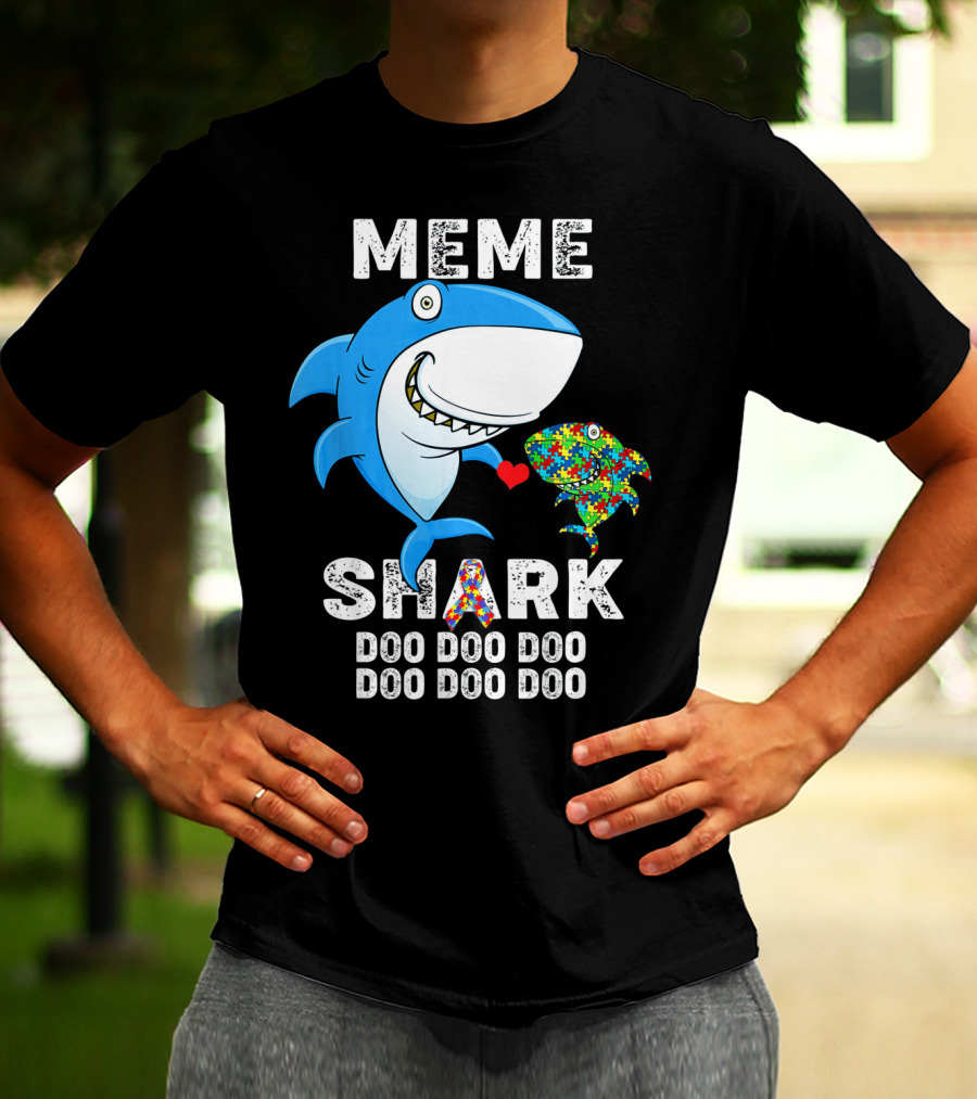 Meme Shark Doo Doo Doo Autism Awareness T-Shirt