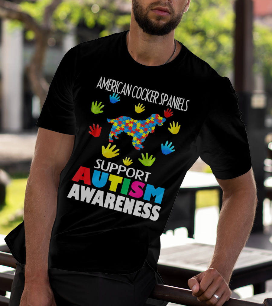 American Cocker Spaniels Support Autism Awareness T-Shirt