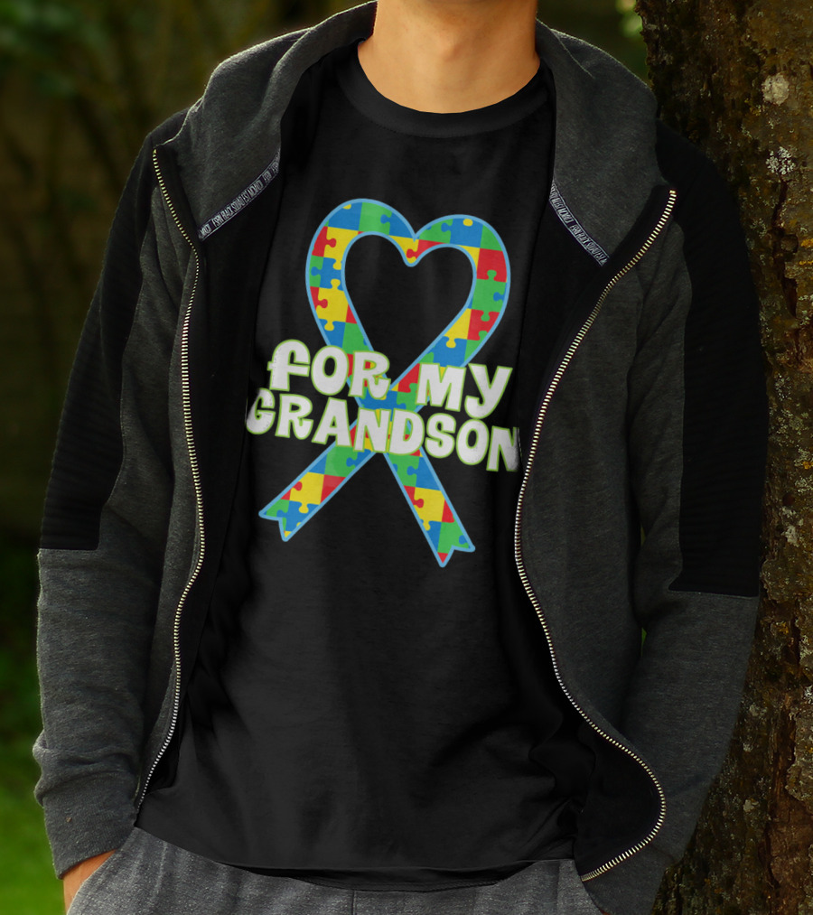 Autism Awareness Heart Puzzle For My Grandson T-Shirt