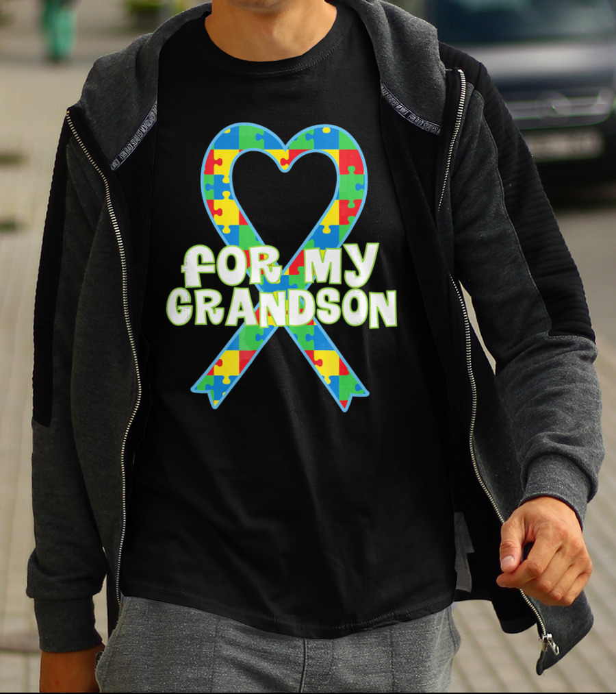 Autism Awareness Heart Puzzle For My Grandson T-Shirt