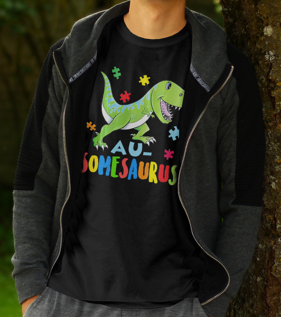 Ausomesaurus Dinosaur Autism Awareness T-Shirt