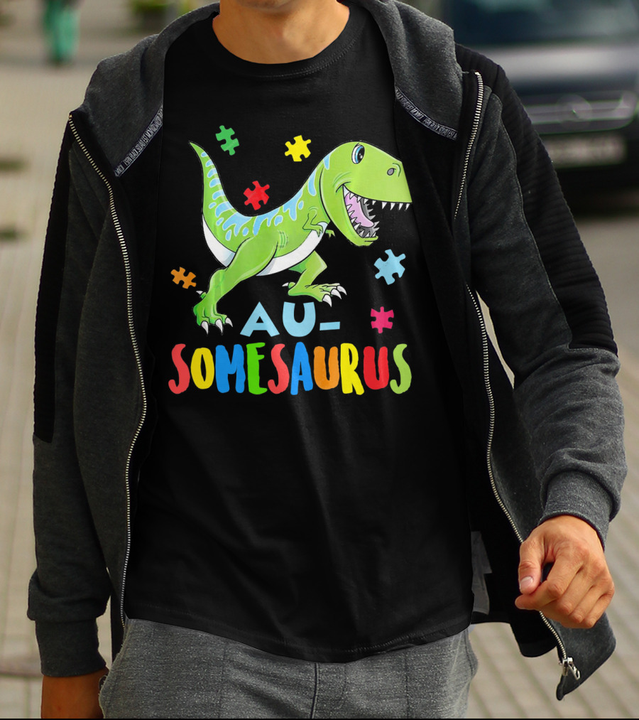 Ausomesaurus Dinosaur Autism Awareness T-Shirt