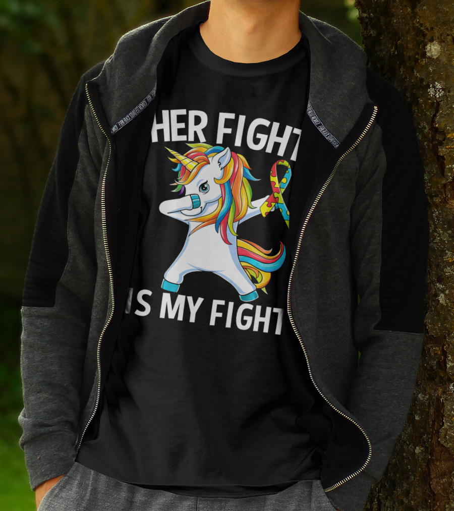 Her Fight Is My Fight Unicorn Puzzle T-Shirt