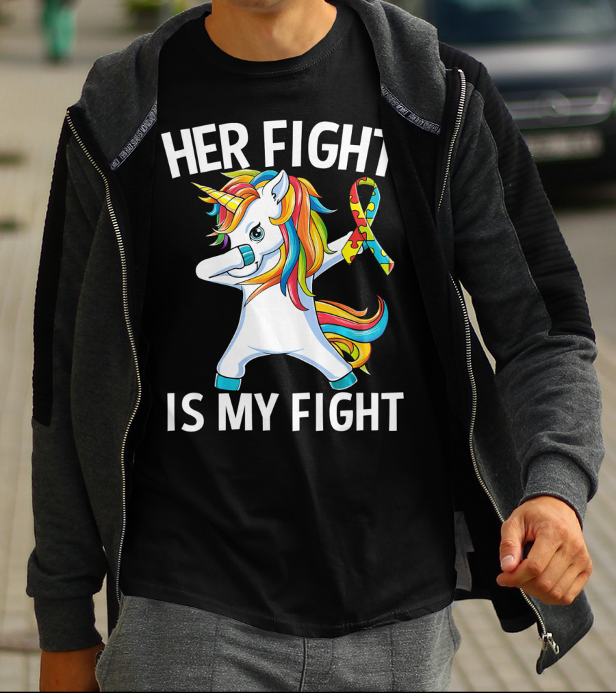 Her Fight Is My Fight Unicorn Puzzle T-Shirt