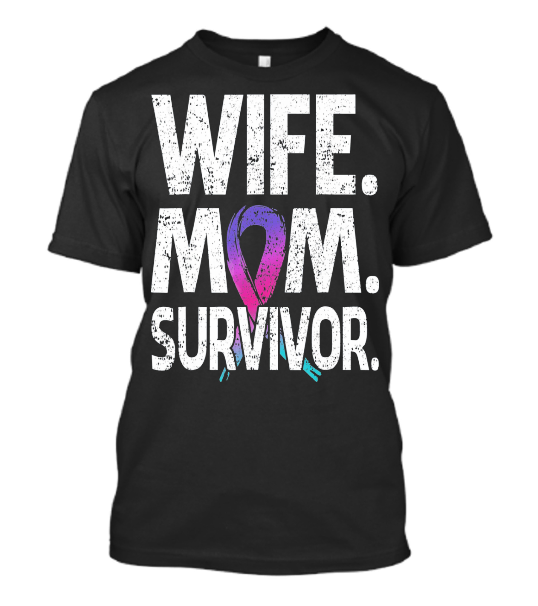 Wife Mom Survivor Thyroid Cancer Awareness T-Shirt