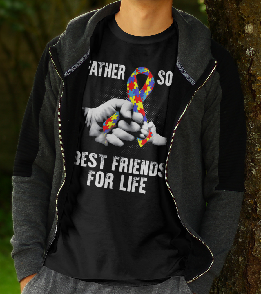 Father Son Best Friends For Life Autism Awareness T-Shirt