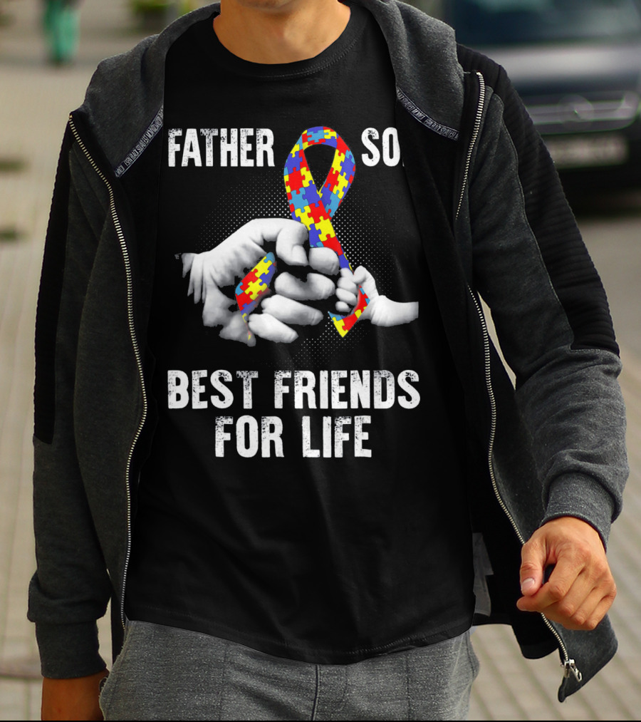 Father Son Best Friends For Life Autism Awareness T-Shirt