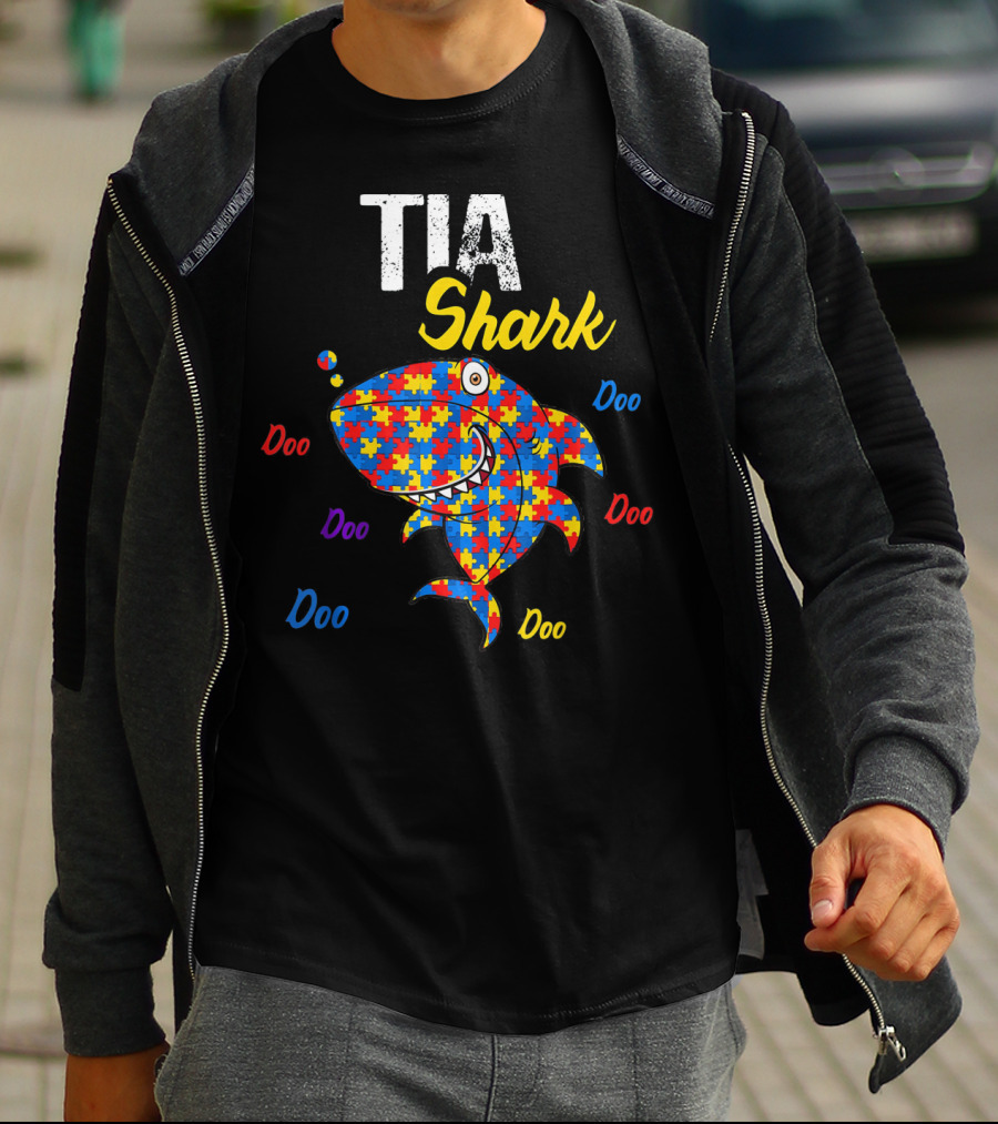 Tia Shark Doo Autism Awareness T-Shirt