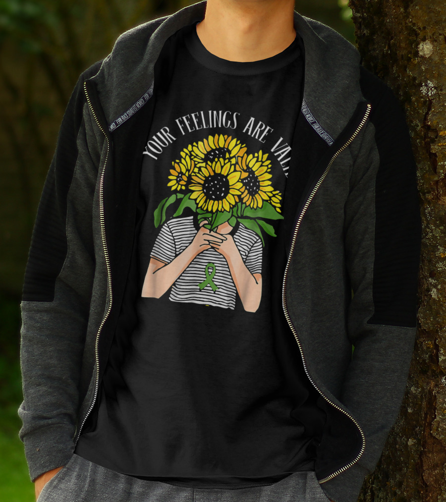 Your Feelings Are Valid Sunflower With Mental Health Awareness T-Shirt