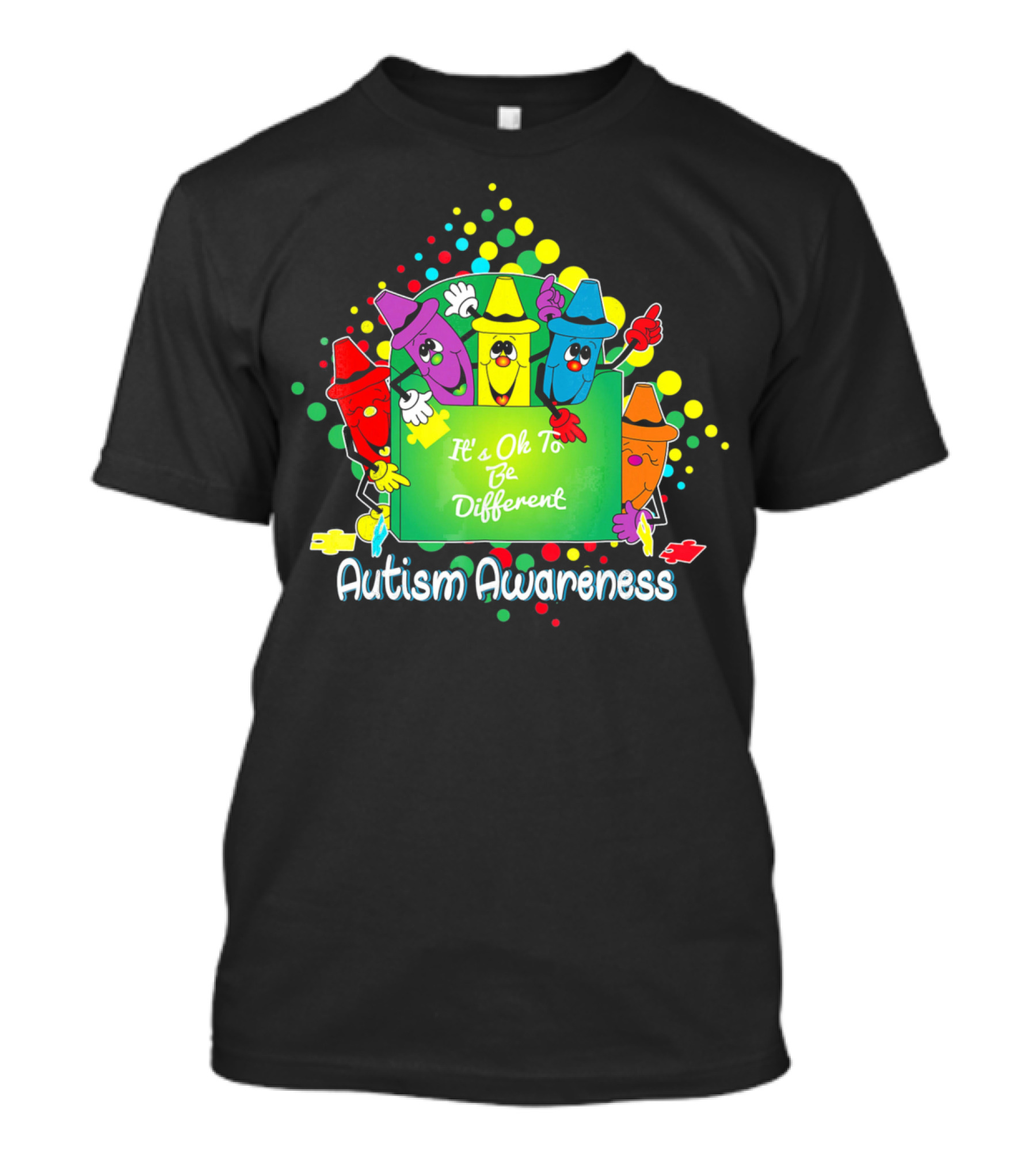 It's Ok To Be Different Autism Awareness Crayons T-Shirt